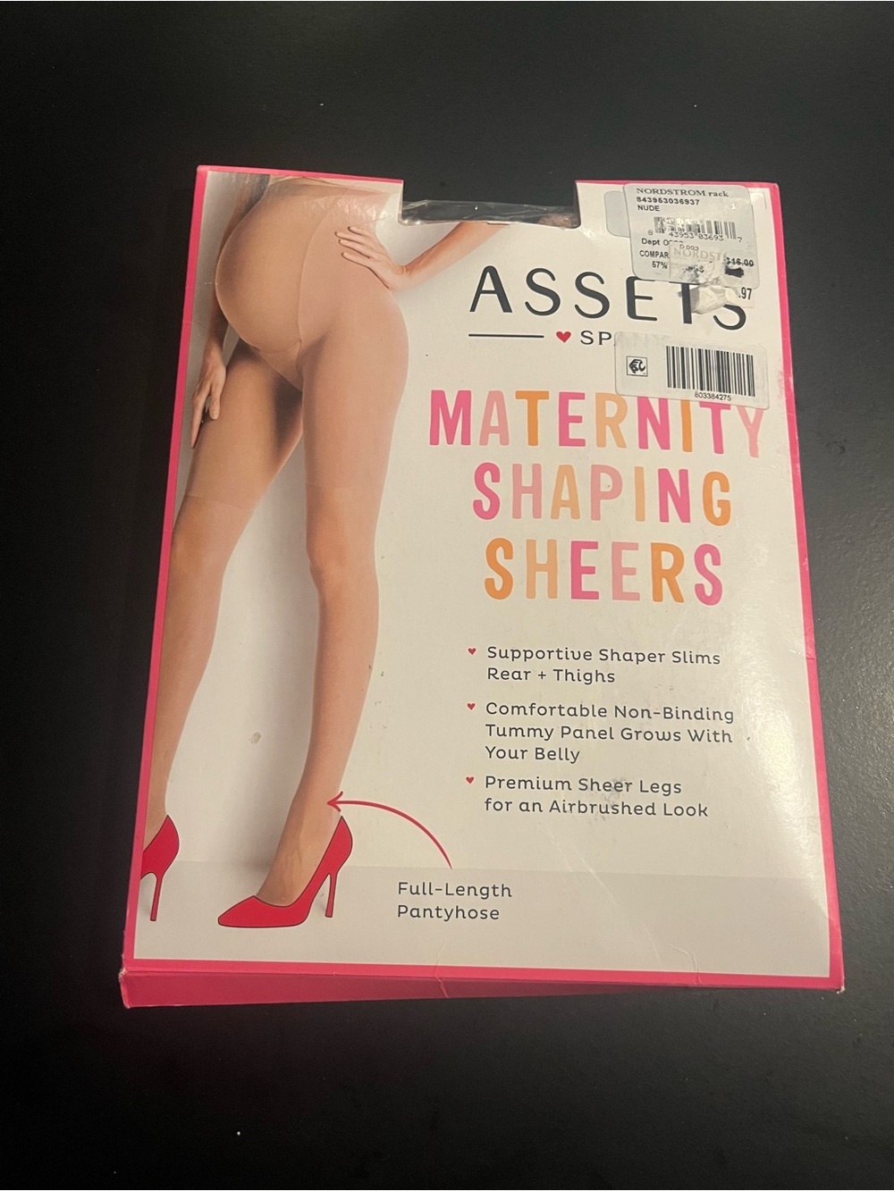 Assets by Spanx Maternity Shaping Sheers - Nude Size 4 ( back chart) Open Pack